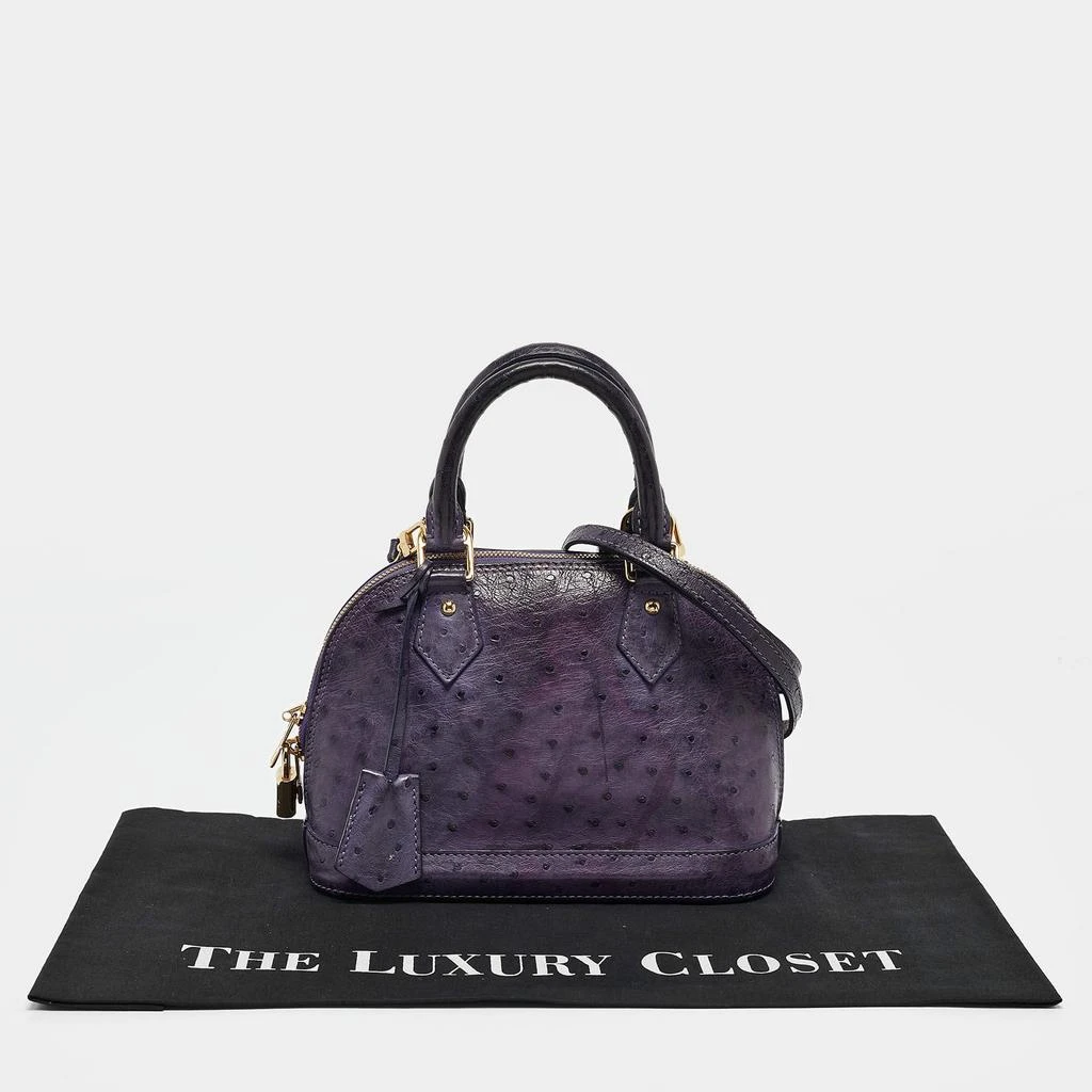 Louis Vuitton Louis Vuitton Purple Ostrich Alma BB Bag 16