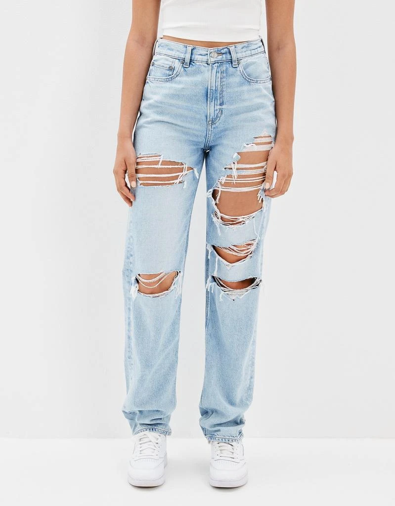 American Eagle Outfitters AE Ripped Highest Waist Baggy Straight Jean 5