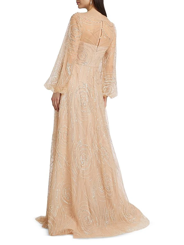 Teri Jon Beaded Tulle A-Line Gown 5