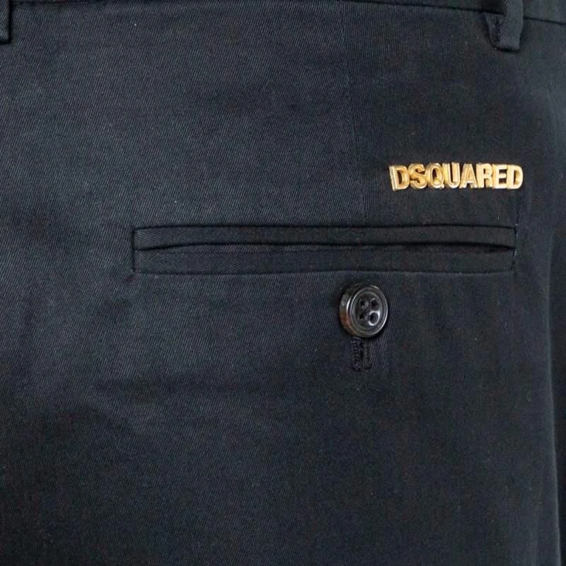 DSQUARED2 Dsquared2 Black Cotton Tapered Trousers M 5