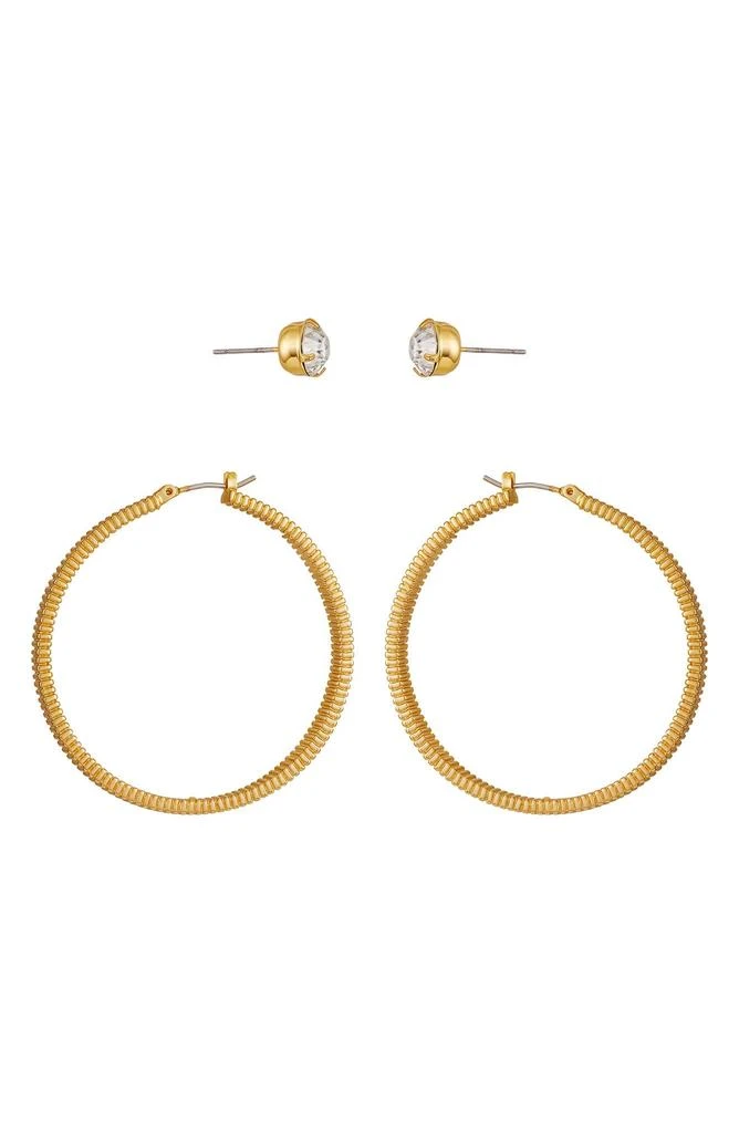 Vince Camuto Set of 2 Crystal Stud 
Hoop Earrings 2