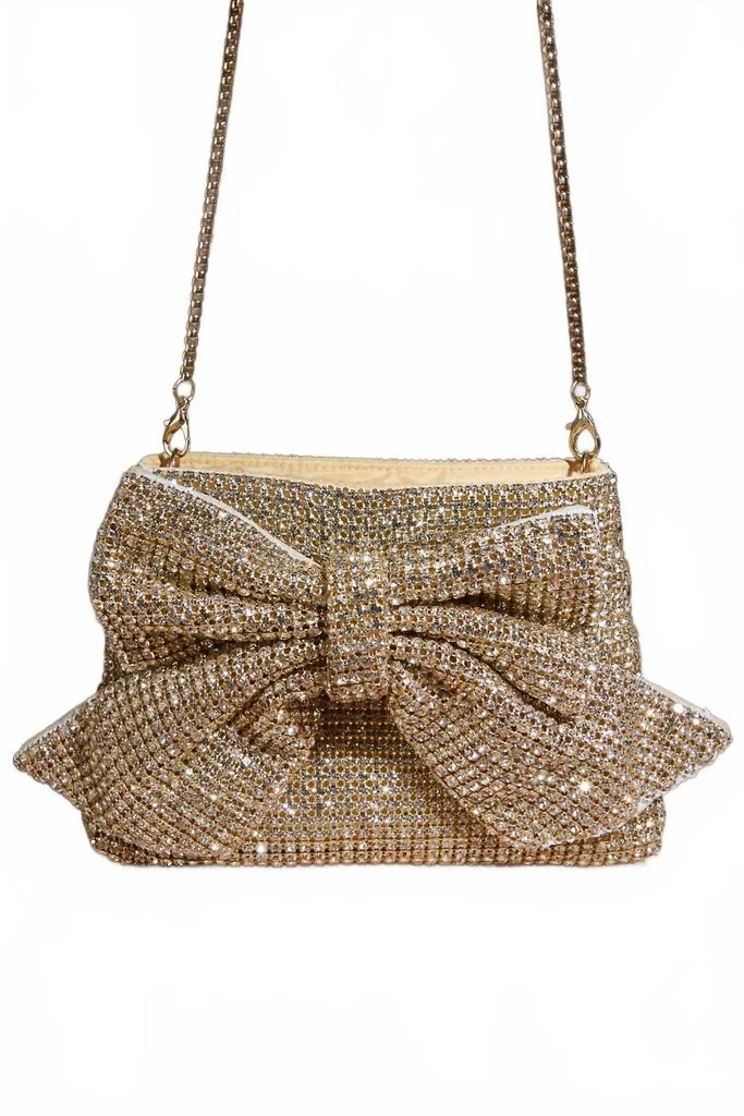 Urban Expressions Women
s Gretchen Glitz Bow Evening Bag In Gold