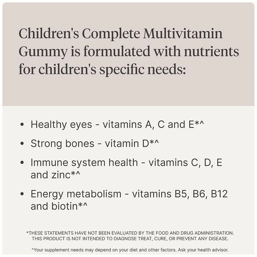 Walgreens Children's Complete Multivitamin Gummies Natural Cherry, Orange & Raspberry 8