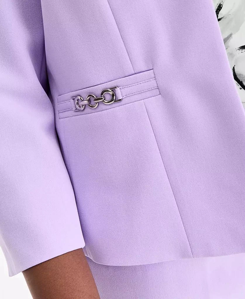 Kasper Plus Size 3/4-Sleeve Seamed Crepe Open-Front Jacket 3