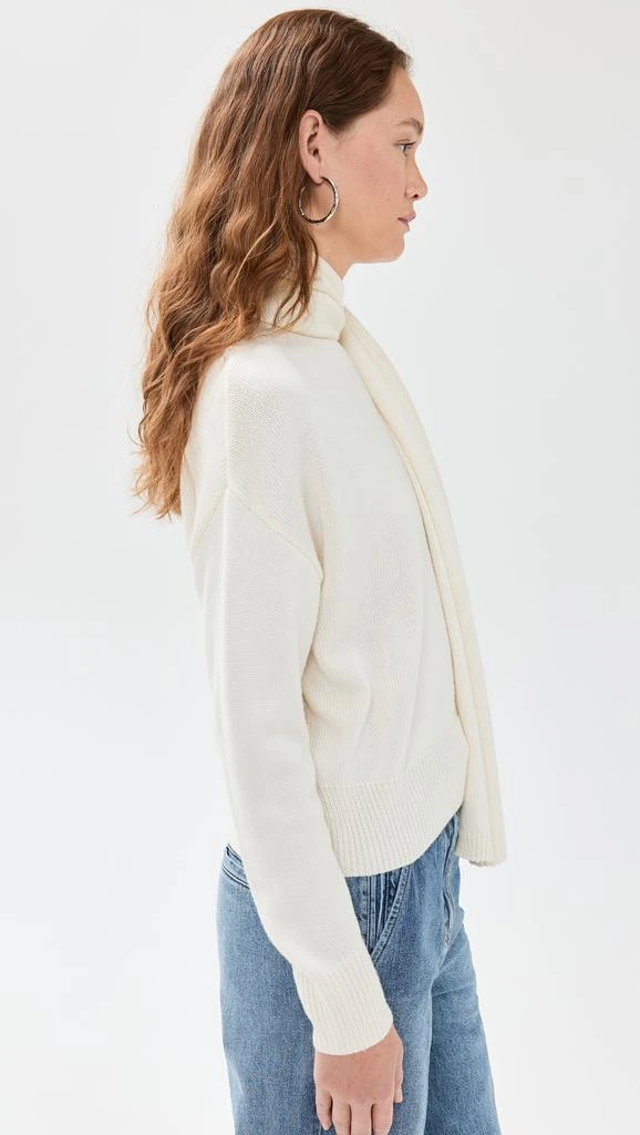 Pixie Market Neck Scarf Asymmetric Button Sweater 3