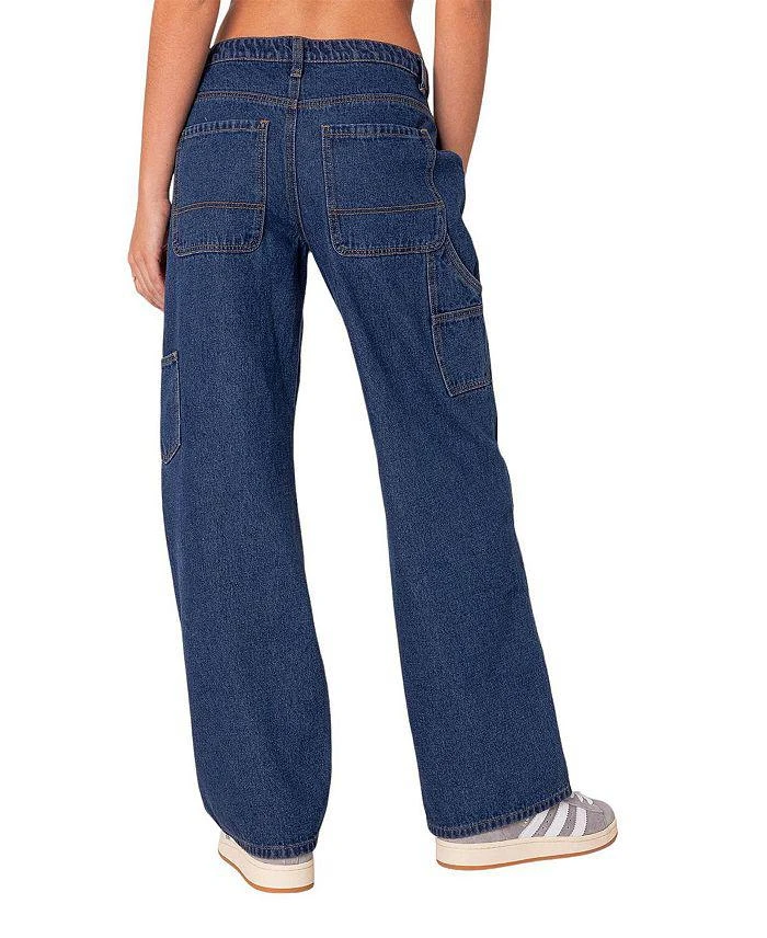 Edikted Ayla Low Rise Carpenter Jeans in Blue 2