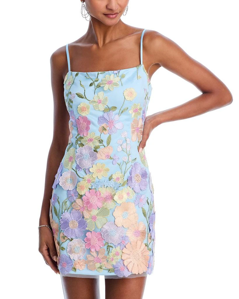 AQUA Embroidered Mini Dress - Exclusive 1