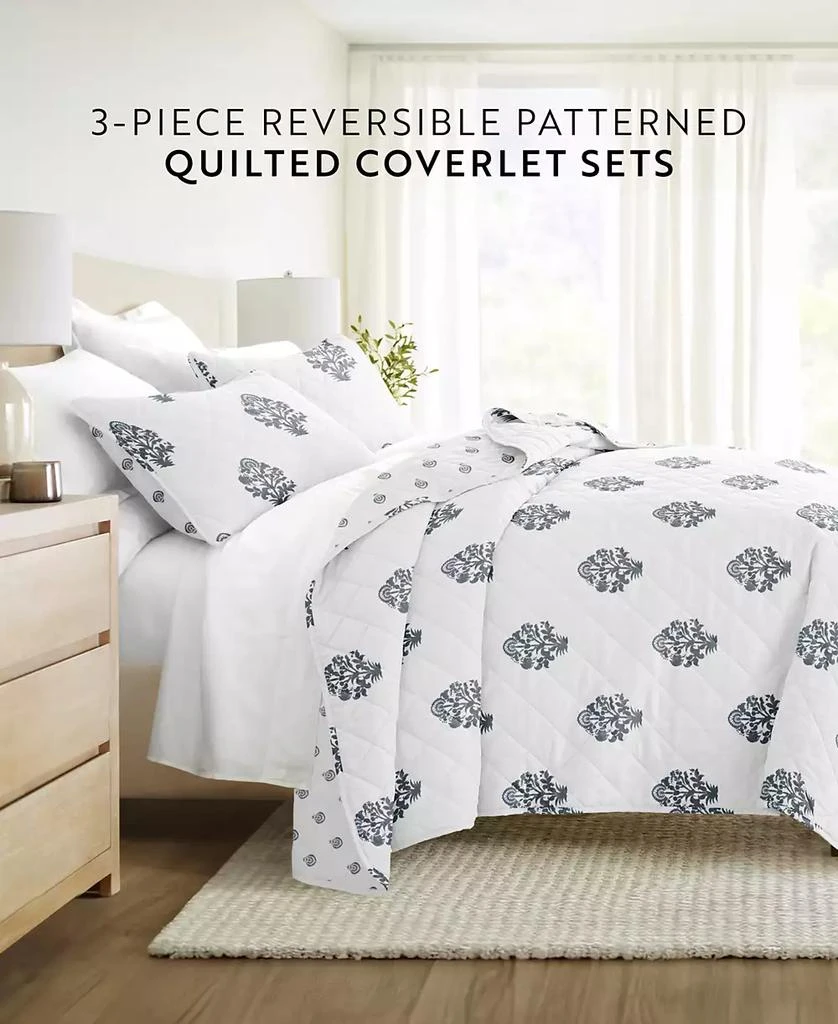 IENJOY HOME Stamped Bloom Reversible 2-Pc. Quilt Set 2