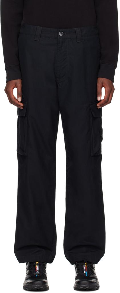 パンツ 22SS STONE  Black Cargo Pants Shop Black Logo Patch Cargo Pants on Sale at BeyondStyle