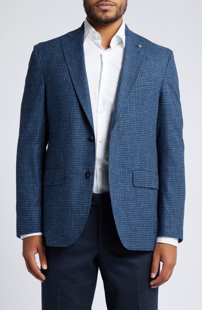 Ted Baker London Karl Mini Houndstooth Check Wool & Cotton Blend Sport Coat