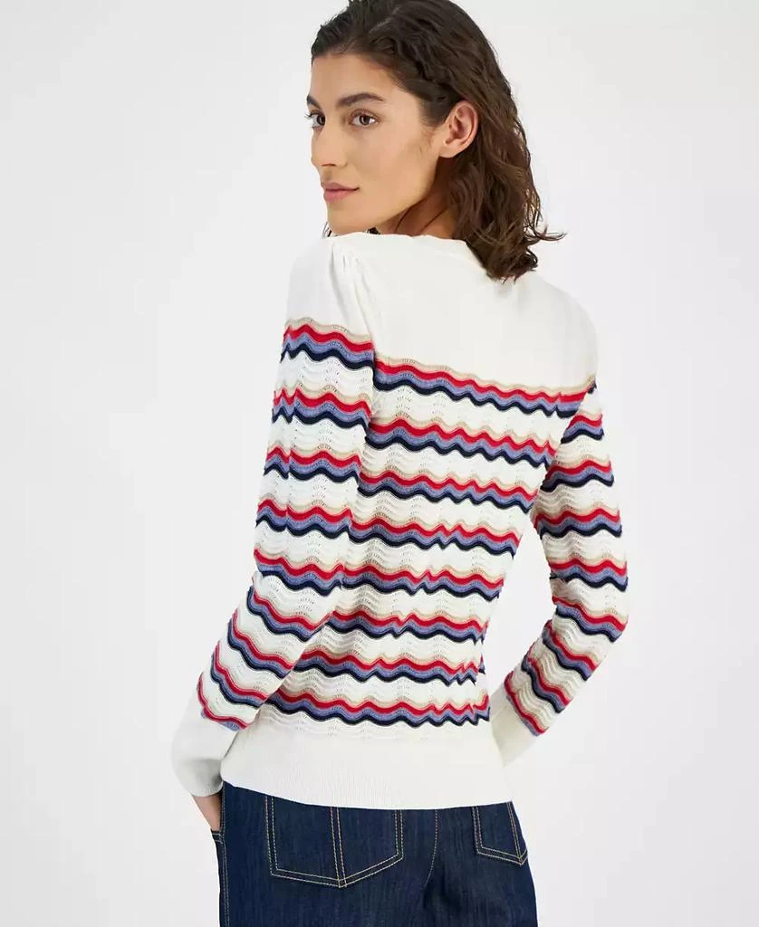 Tommy Hilfiger Women's Scallop Stripe Cotton Sweater 2