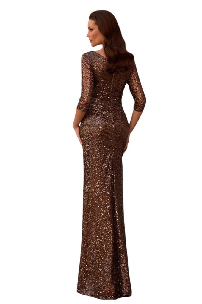 La Femme La Femme - Sequin Ruched Gown 3