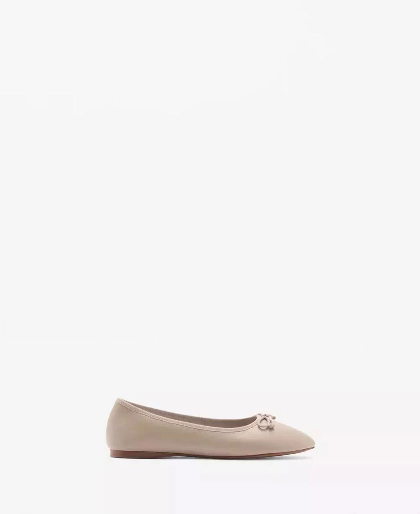 Mango Women's Bow Detail Leather Ballet Flats 4