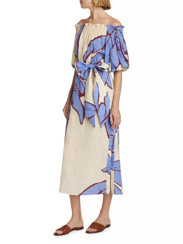 JOHANNA ORTIZ Harbor Hues Off-the-Shoulder Midi-Dress 4