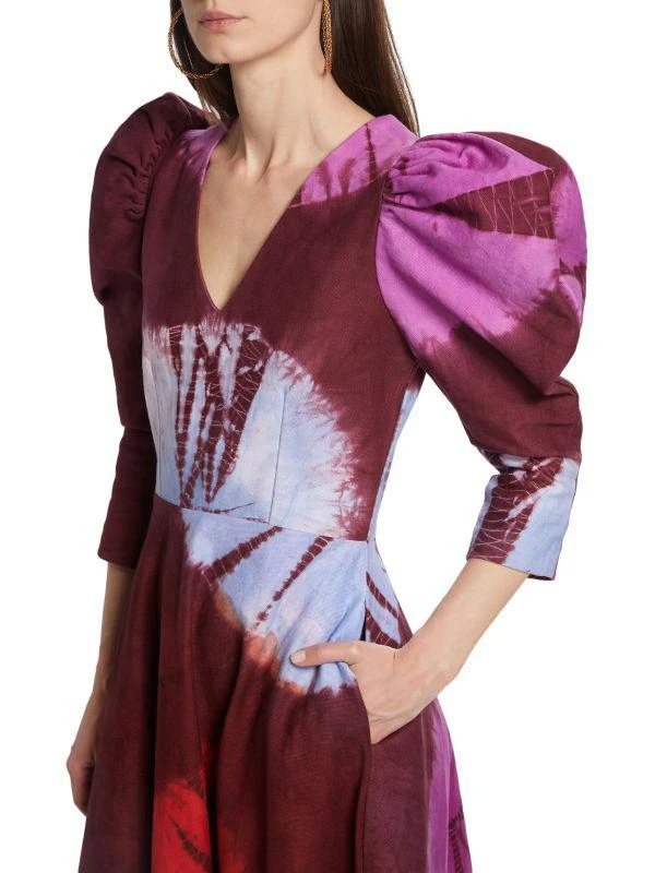 Busayo Dami Hand-Dyed Puff-Sleeve Maxi Dress 4
