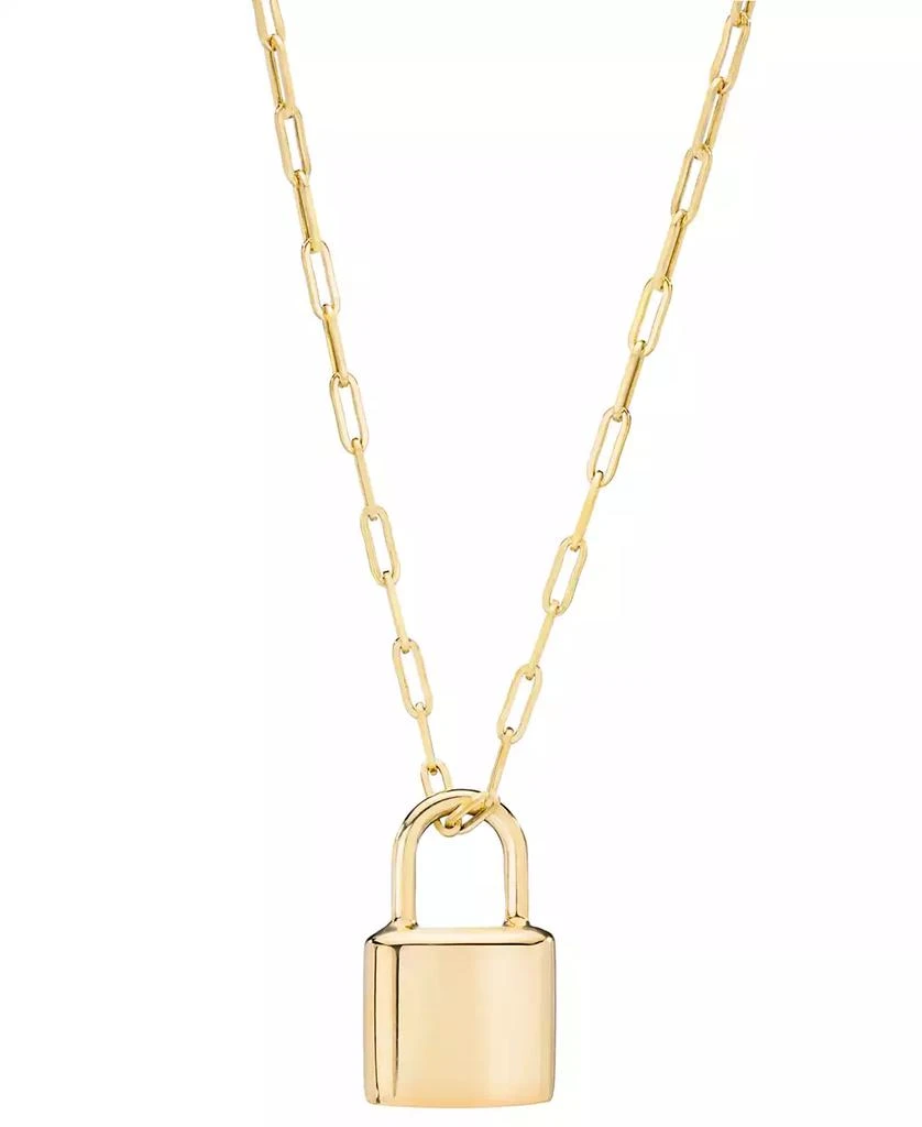 Macy
s Padlock Paperclip 18" Pendant Necklace in 10k Gold