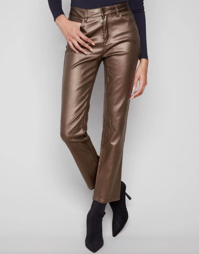 CHARLIE B Charlie B - Slime Leg Metallic Wax Twill Pant
