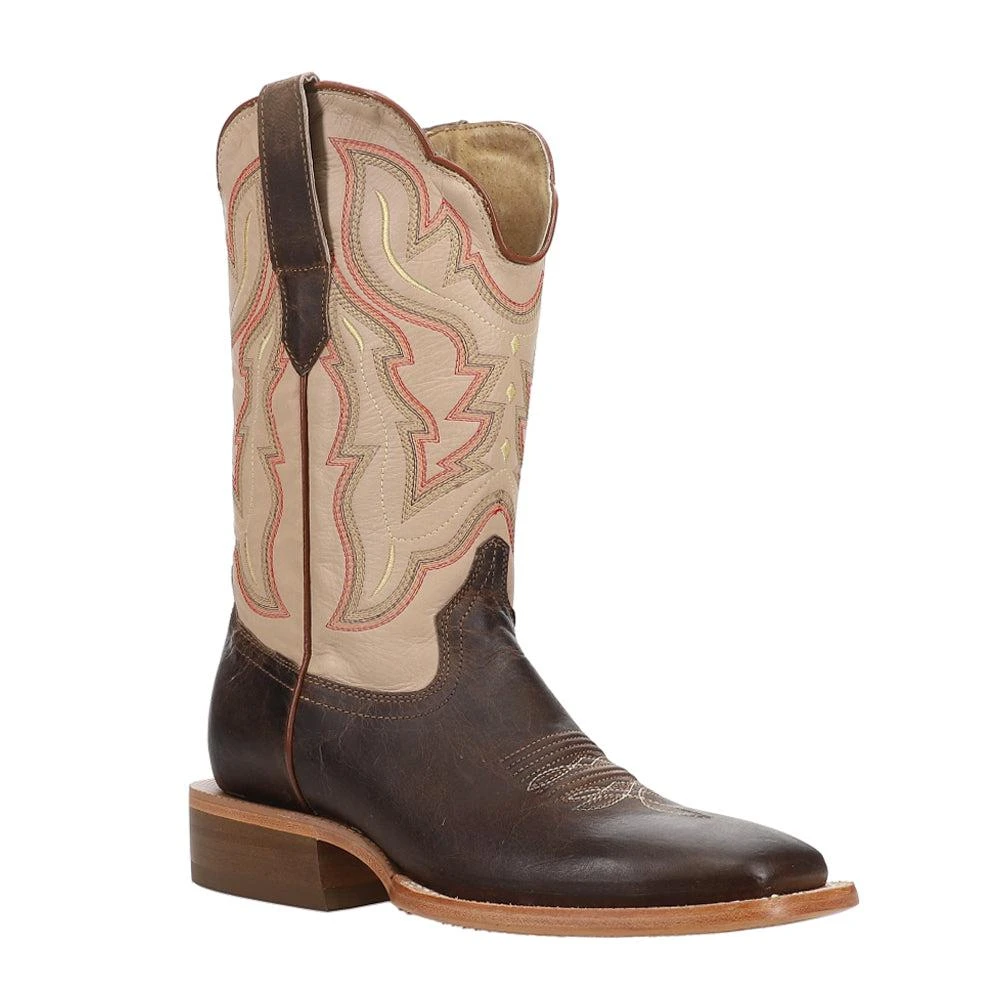 RW Ranch Goat Embroidered Wide Square Toe Cowboy Boots 2