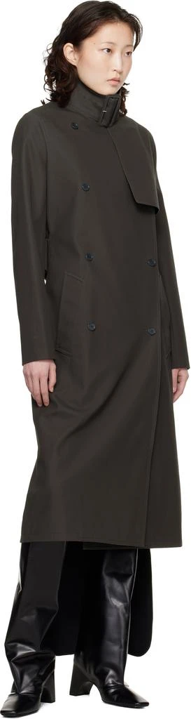 Courrèges Gray Buckle Cotton Trench Coat 4