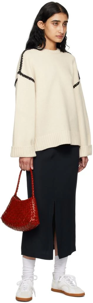 Totême Off-White Embroidered Sweater 4
