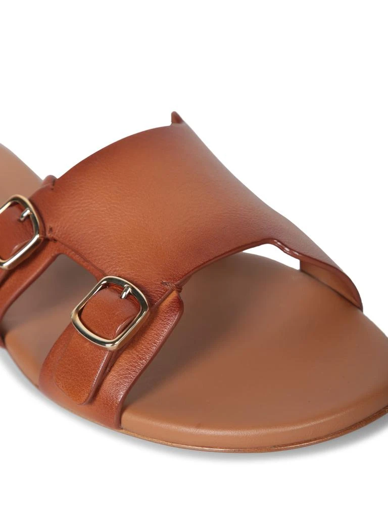 Santoni Brown Slide Buckles Sandals 2