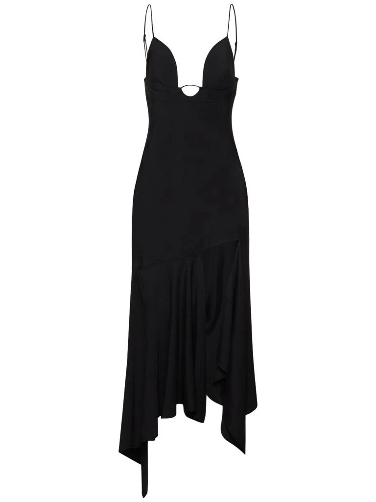 MUGLER Asymmetrical Twill Long Dress 1