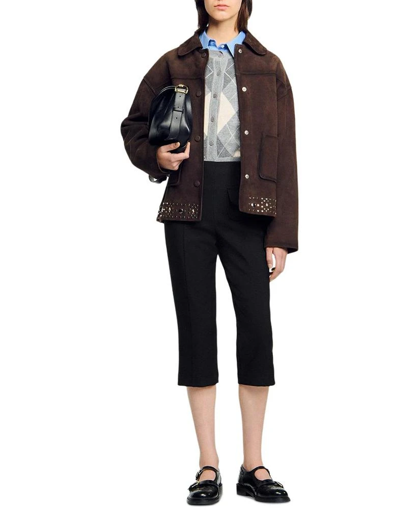 Sandro Side Zip Capri Pants 2