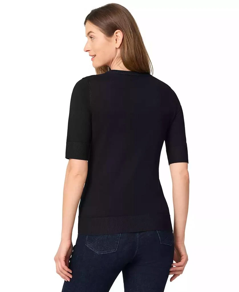 Melissa Paige Women's Crew-Neck Elbow-Sleeve Fine-Gauge Sweater 5