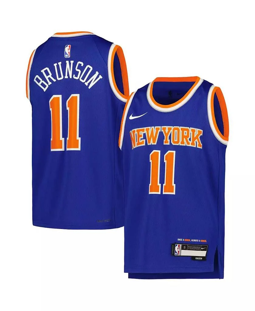 NIKE Big Boys Jalen Brunson Blue New York Knicks Swingman Jersey - Icon Edition 1