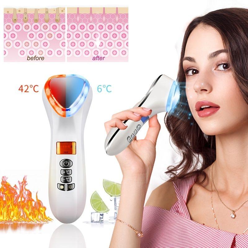 VANDL LED Face Beauty Massager Hot Cold Hammer Ultrasonic Cryotherapy Facial Vibration Massager Face Body Spa Ion Beauty Instrument