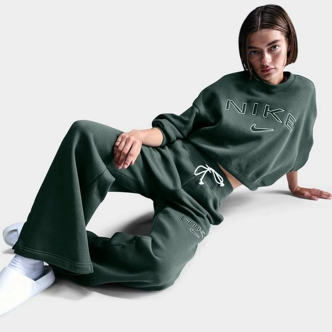 NIKE Women's Nike Sportswear Phoenix Fleece High-Waisted Wide-Leg Logo Pants 3