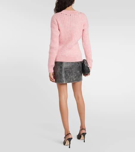 Alessandra Rich Embellished wool-blend sweater 3