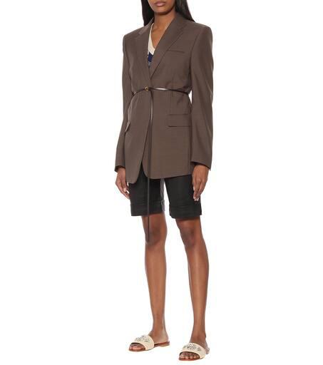 Prada Crystal-embellished raffia slides