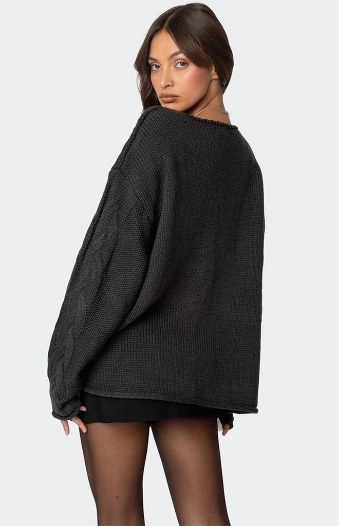 Edikted Inga Oversized Cable Knit Sweater 4