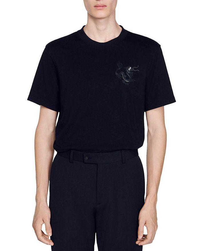 Sandro Short Sleeve Crewneck Dragon Tee