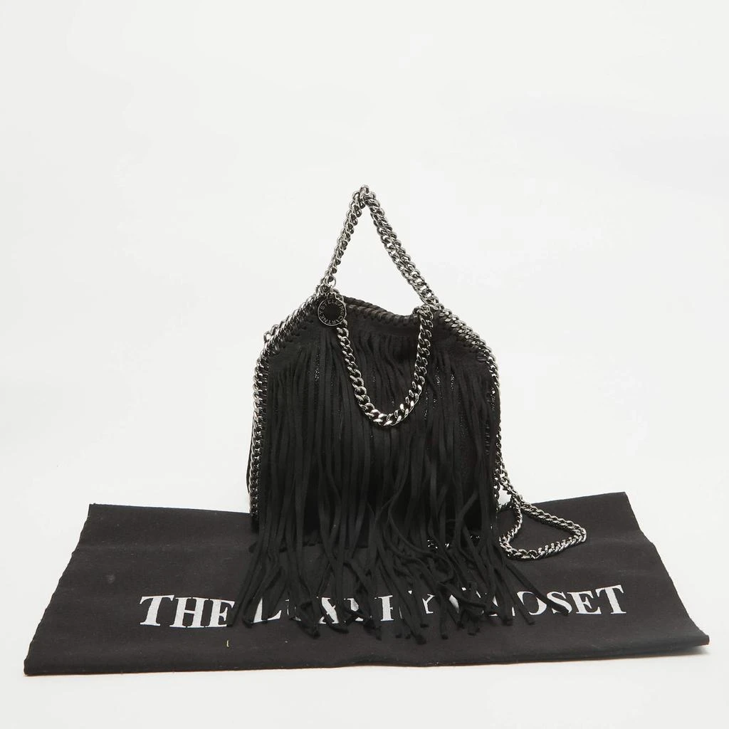 Stella McCartney Stella McCartney Black Faux Suede Falabella Fringe Shoulder Bag 9