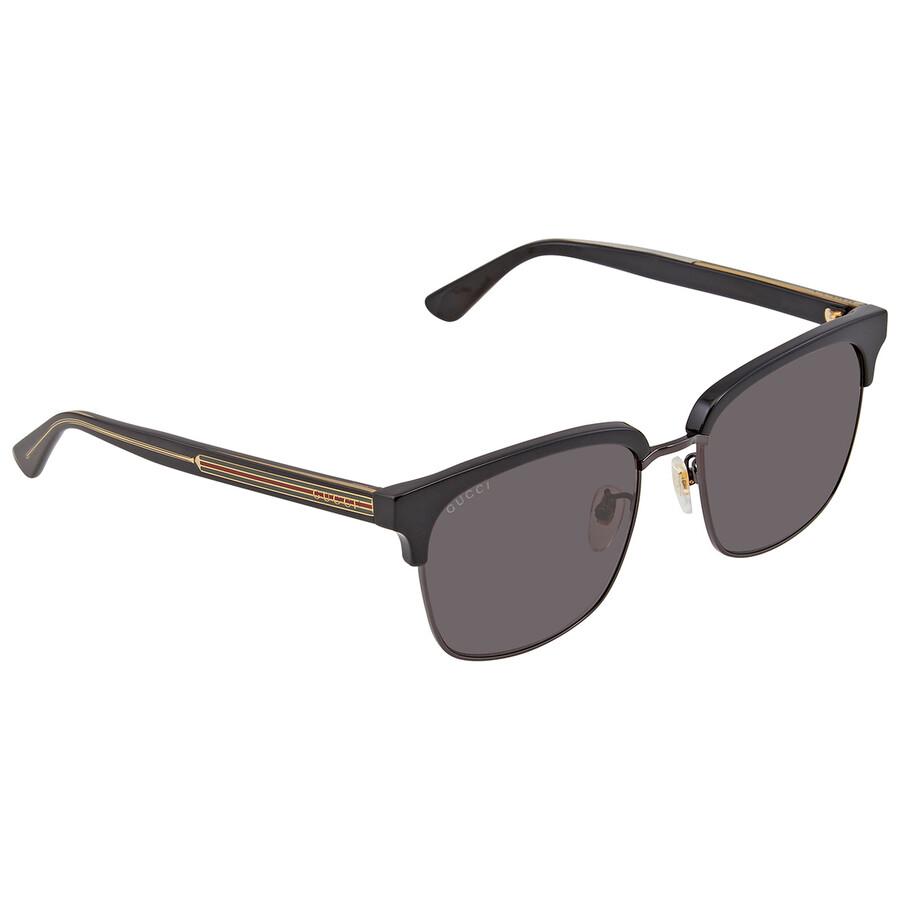 Gucci Grey Square Men's Sunglasses GG0382S 001 56