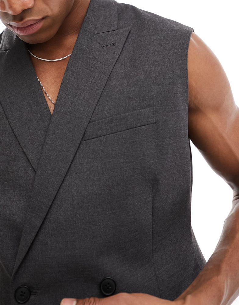 ASOS DESIGN ASOS DESIGN sleeveless suit jacket in charcoal