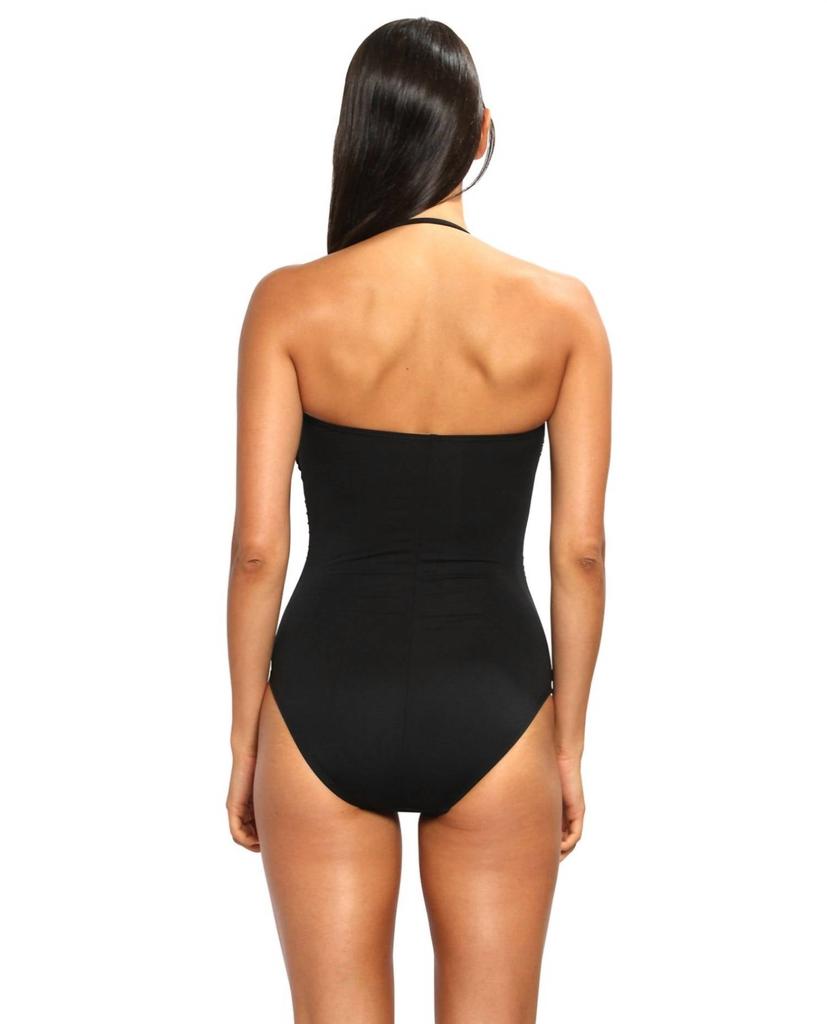 La Blanca Twist Front Bandeau One Piece Swimsuit In Black
