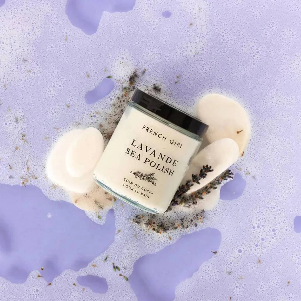 FRENCH GIRL Organic Hydrating Lavender Body Scrub In White 4