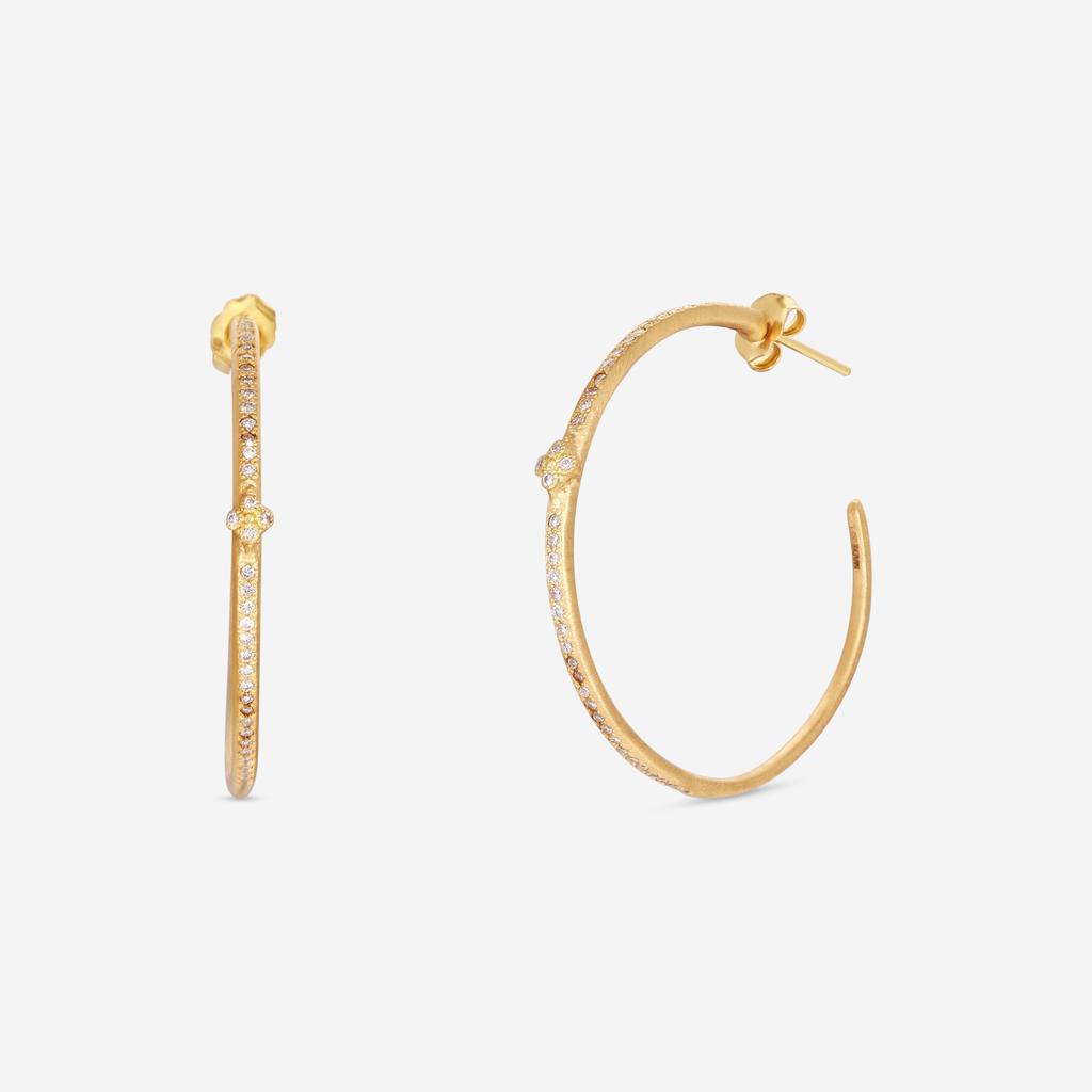 Armenta Armenta Sueno 18K Yellow Gold Crivelli Diamond Hoop Earrings 12448