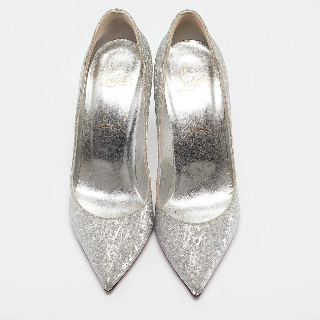 Christian Louboutin Christian Louboutin Silver Glitter Hot Chick Pumps Size 40 3