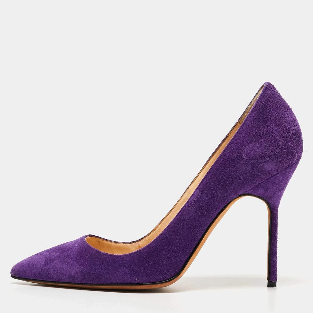 Manolo Blahnik Manolo Blahnik Purple Suede BB Pointed Toe Pumps Size 36 1