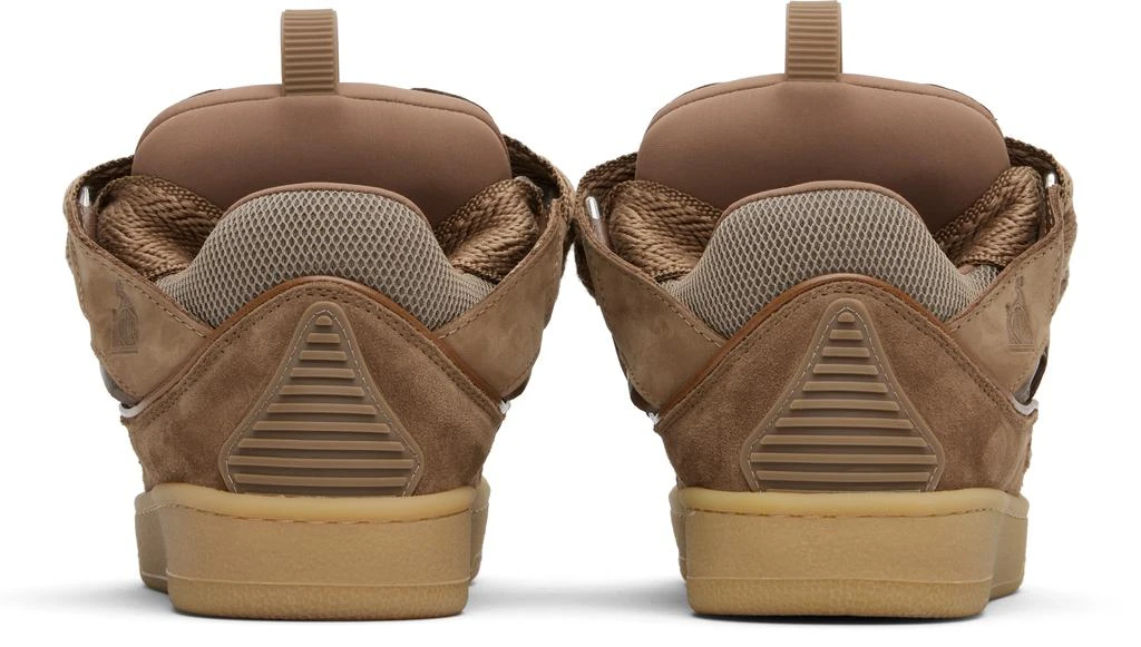 Lanvin SSENSE Exclusive Brown Leather Curb Sneakers 2