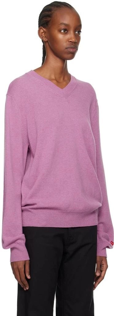 Comme des Garcons Purple Small Heart Sweater 2