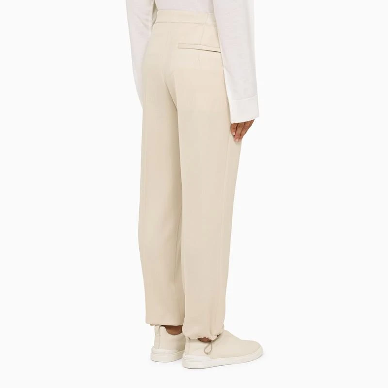 ZEGNA Ivory regular wool trousers 5