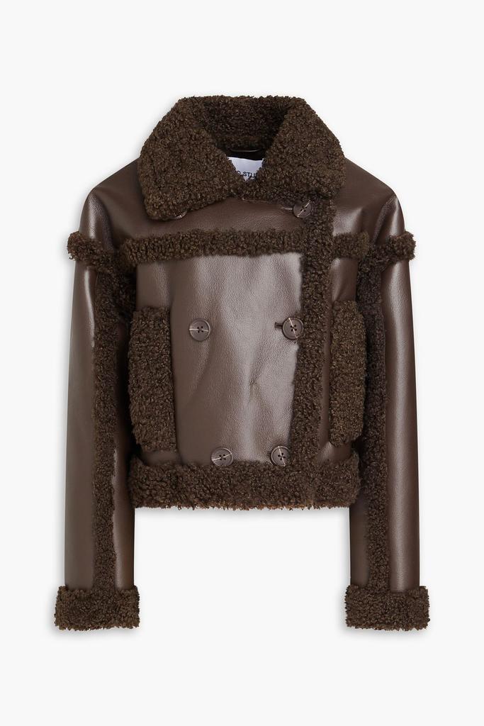 STAND STUDIO Kristy cropped double-breasted faux shearling jacket