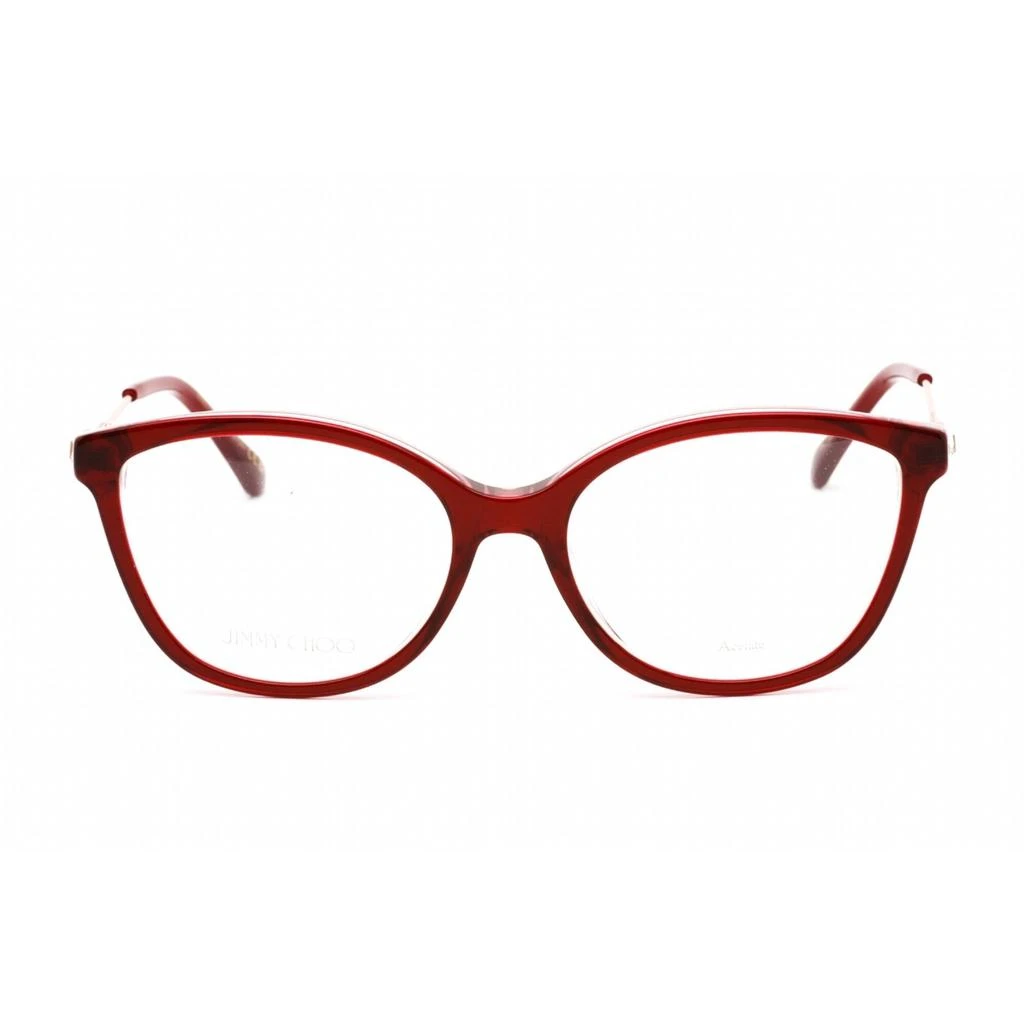 Jimmy Choo Jimmy Choo Women's Eyeglasses - Cat Eye Burgundy Acetate/Metal Frame | JC373 0LDL 00 2