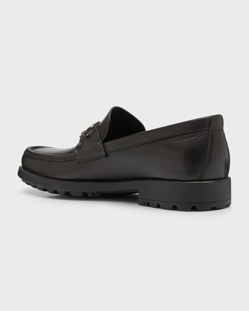 Salvatore Ferragamo Men's David Leather Lug-Sole Loafers 4