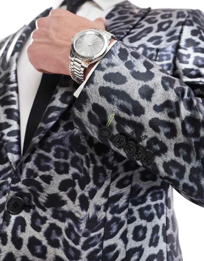 Twisted Tailor Twisted Tailor suit jacket in mono leopard co-ord 2